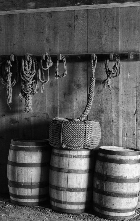 BW - Barrels and Rope At Louisbourg Fortress- ©Derek Chambers