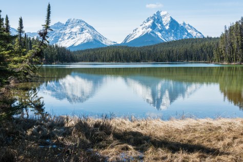 Mt Christie and Mt Fryatt over Leach Lake - ©Derek Chambers